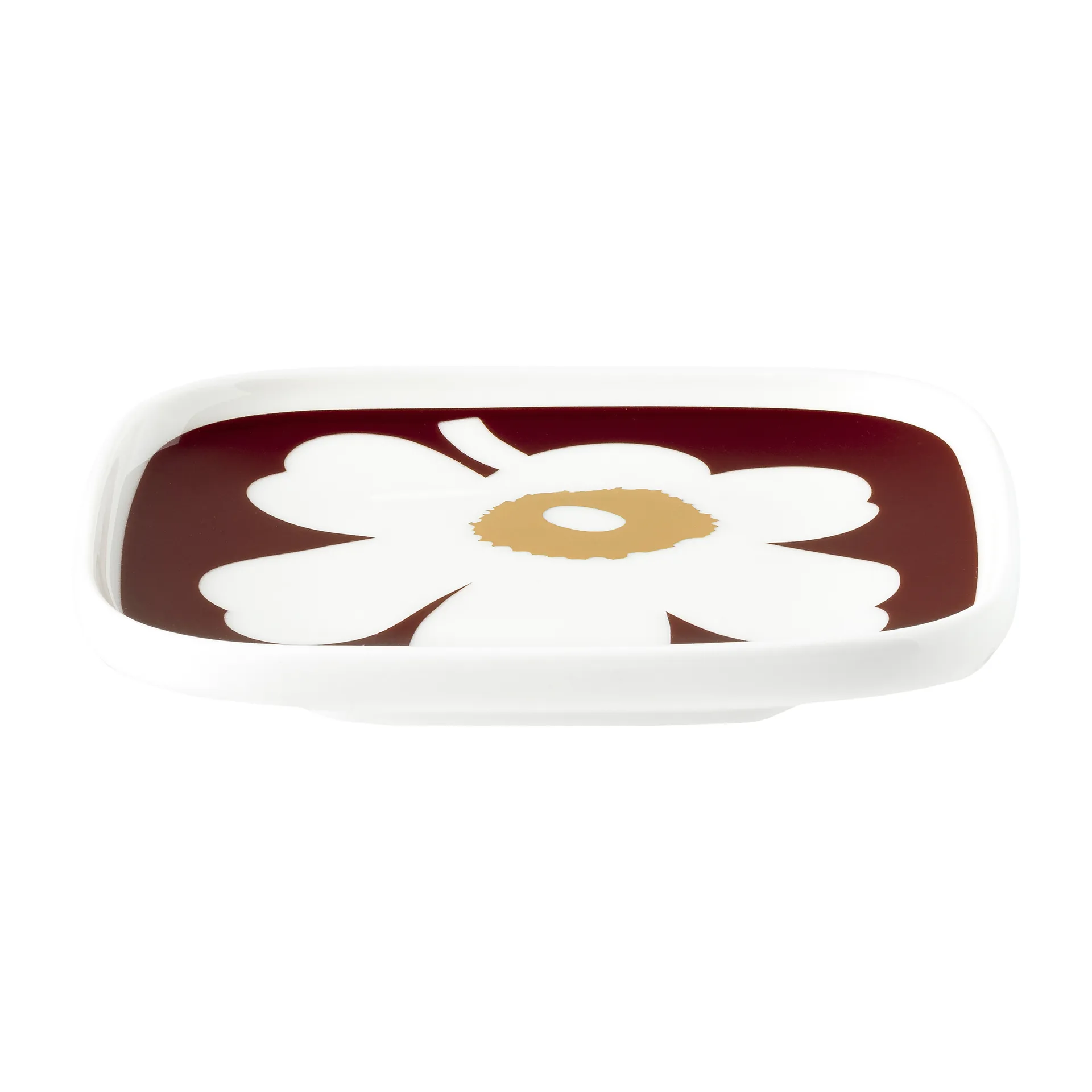 Juhla Unikko fat 10x10 cm 2-pack, Vit-vinröd-guld Marimekko