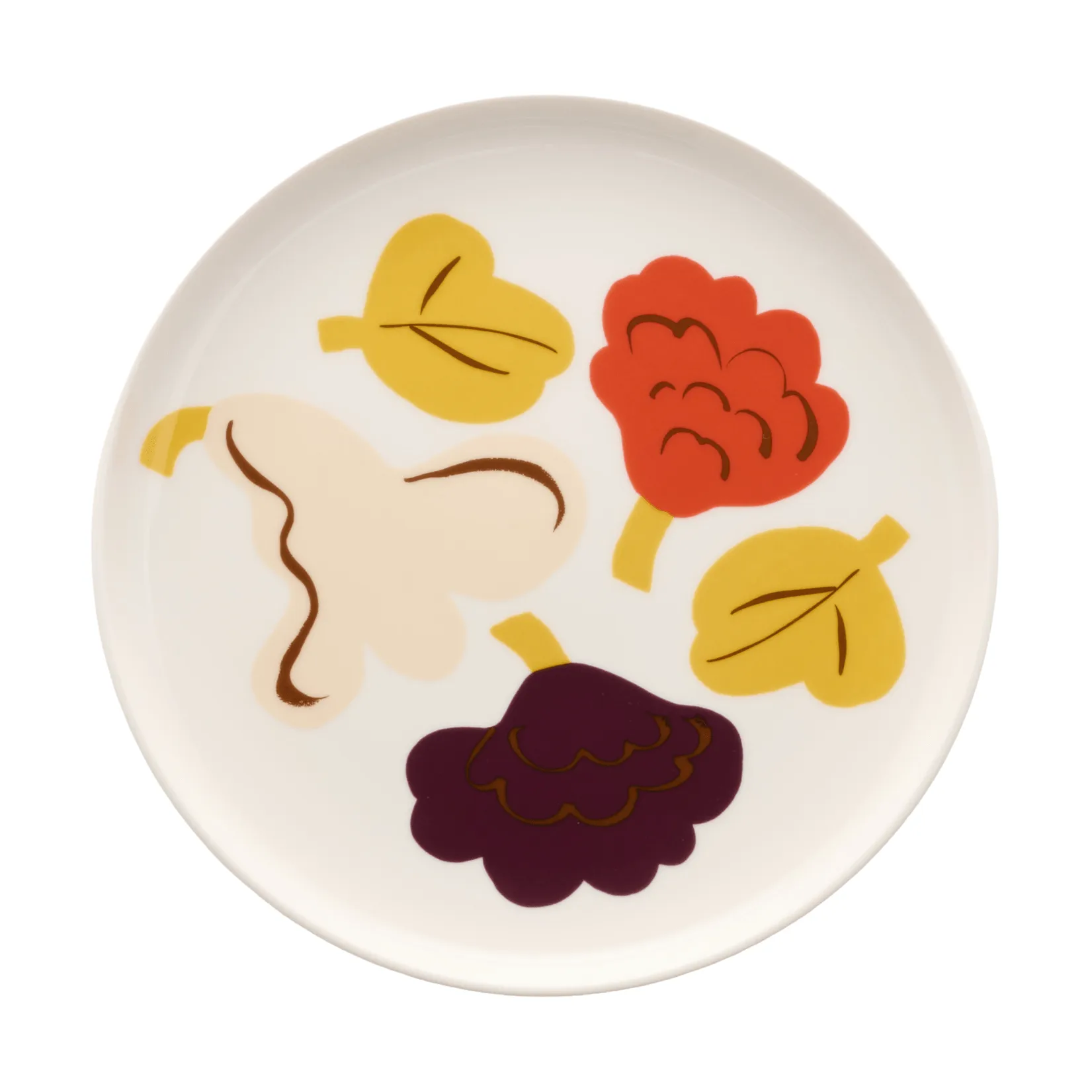 Kukasta Kukkaan mattallrik, White-vanilla-terrac-plum, Ø20 cm Marimekko