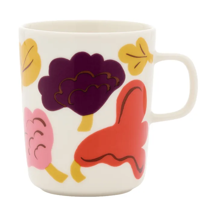 Kukasta Kukkaan mugg - White-pink-terrac-plum, 25 cl - Marimekko