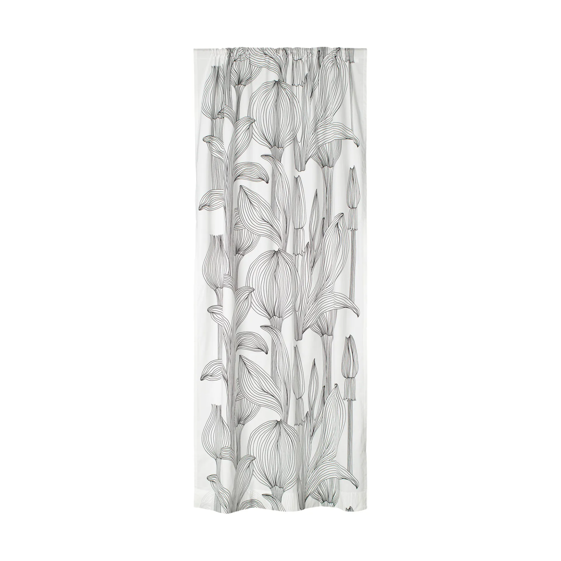 Kukat Puhkeavat gardinlängd 135x245 cm, White-black Marimekko