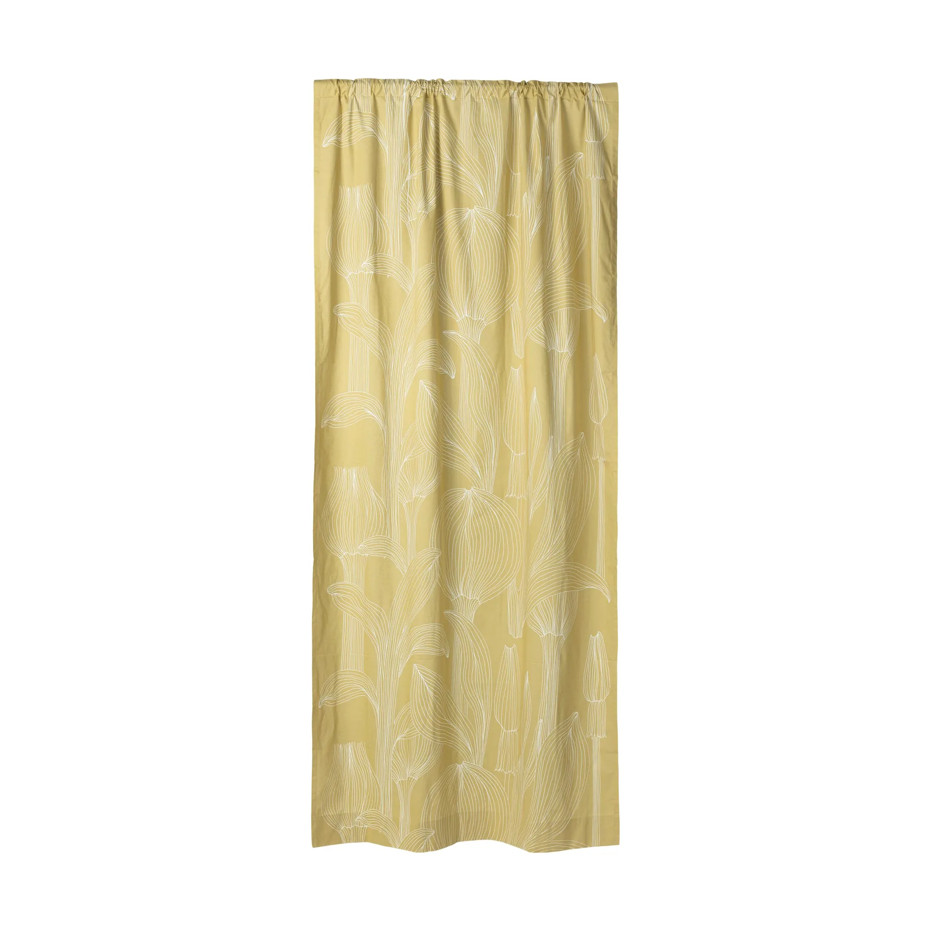 Kukat Puhkeavat gardinlängd 135x250 cm, Khaki-white Marimekko