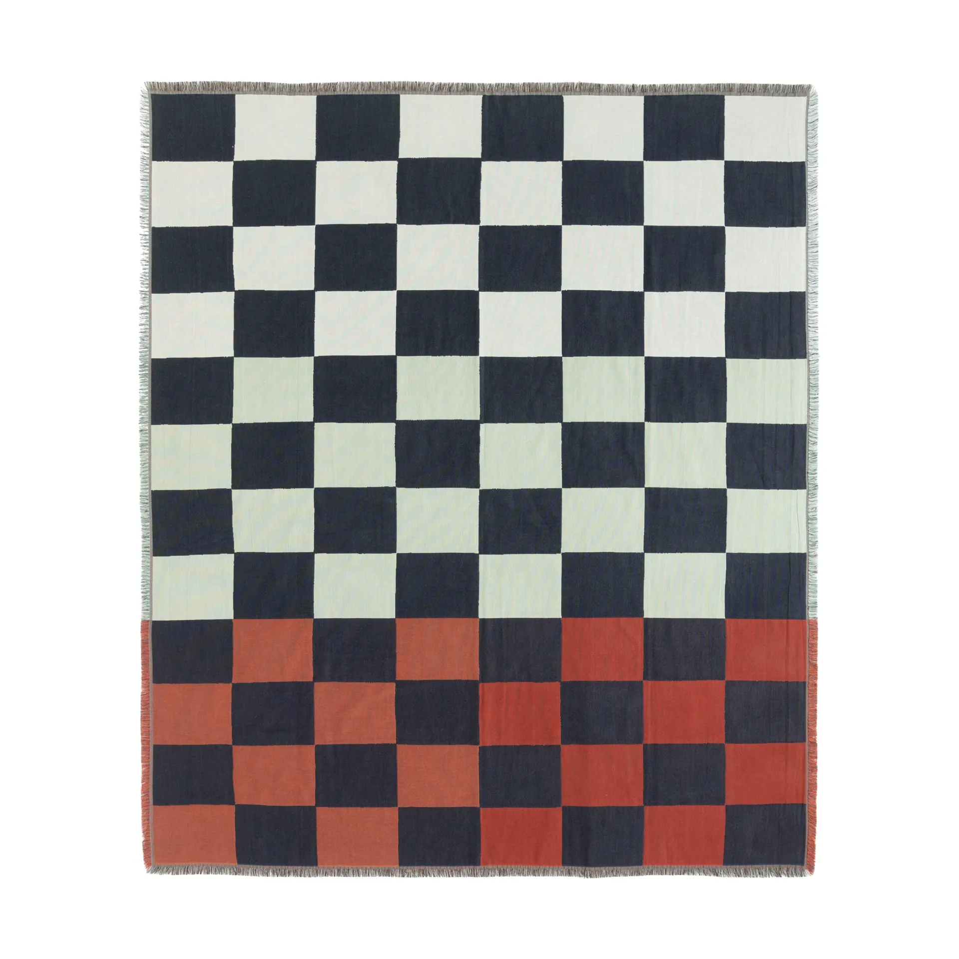 Kukko ja Kana pläd 130x170 cm, Off white- dark blue-Orange red Marimekko