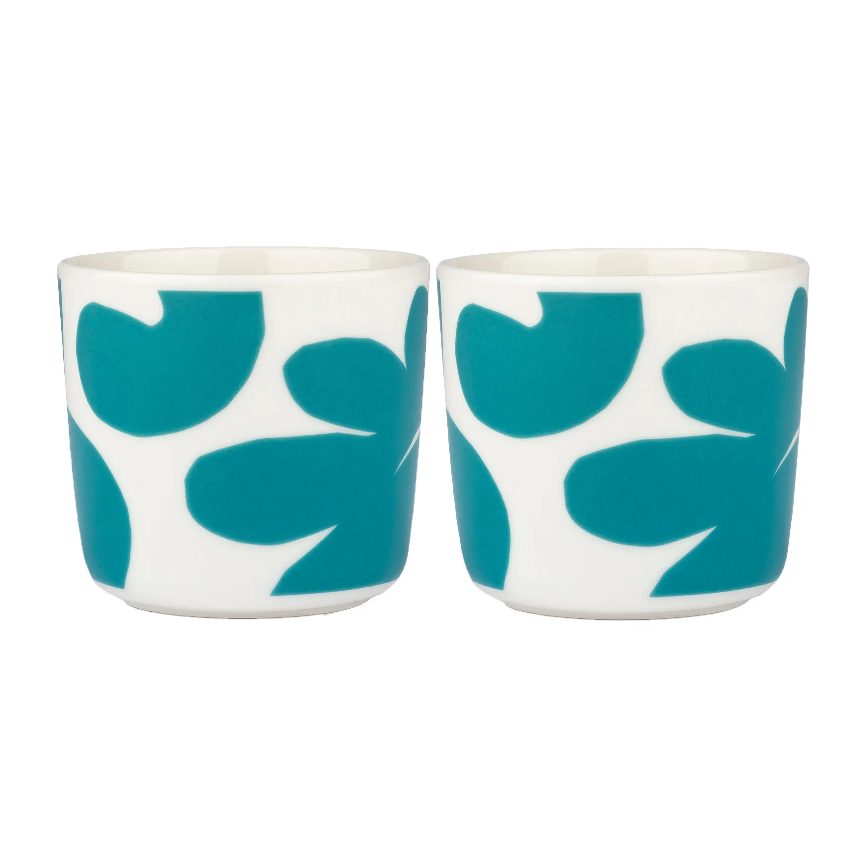 Leikko kaffekopp utan öra 20 cl 2-pack, Vit-turkos Marimekko