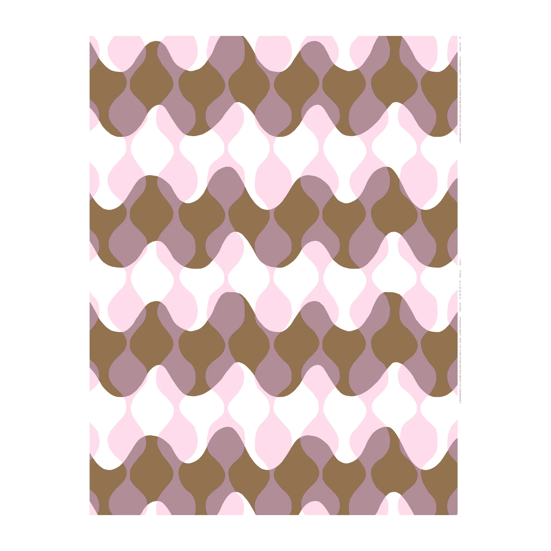 Lokki Pergola tyg, Vit-lila-brun Marimekko