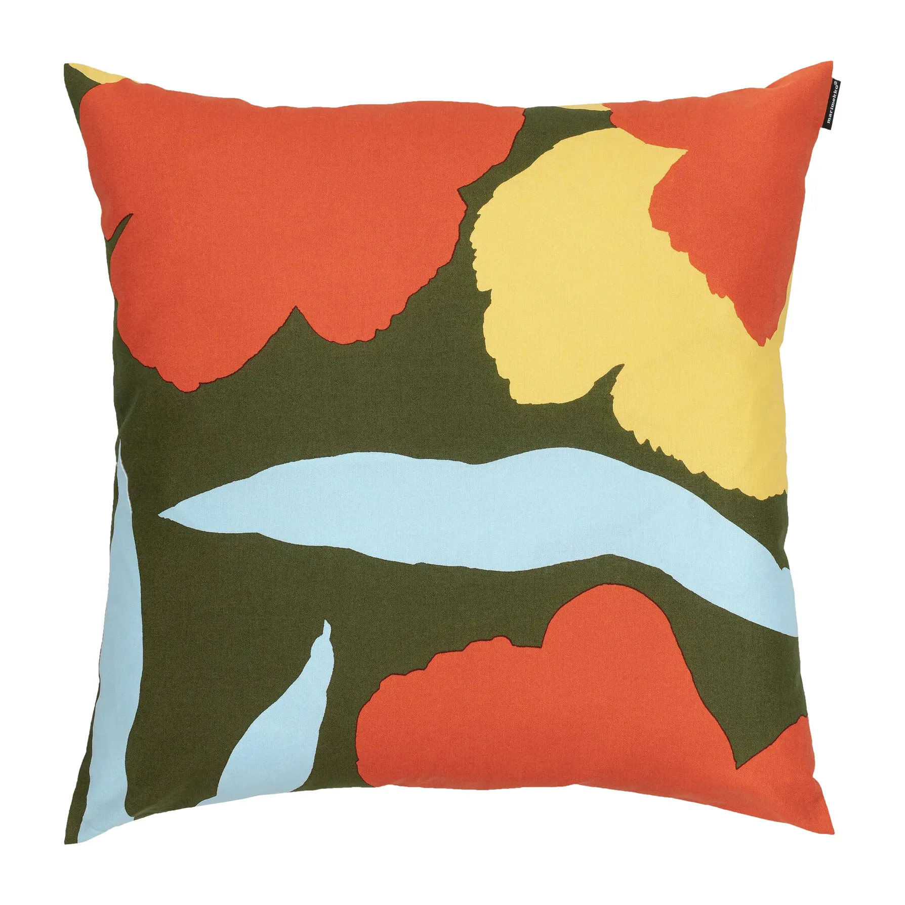 Malvikki kuddfodral 45x45 cm, Mörkgrön-orange-gul Marimekko