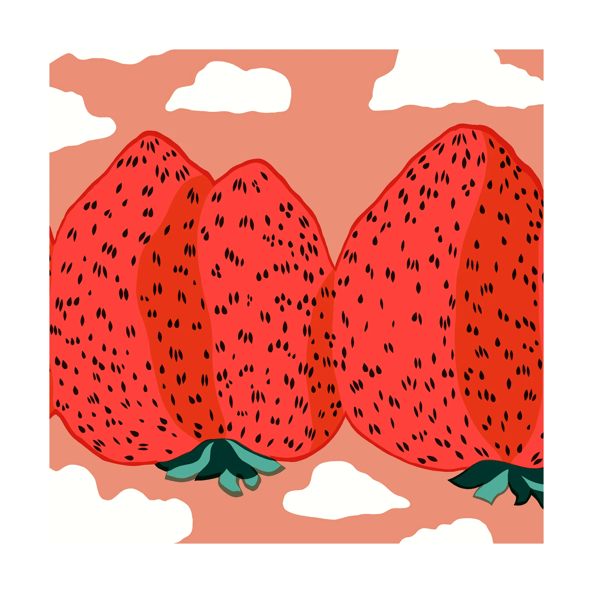 Mansikkavuoret servett 33x33 cm 20-pack, Red Marimekko