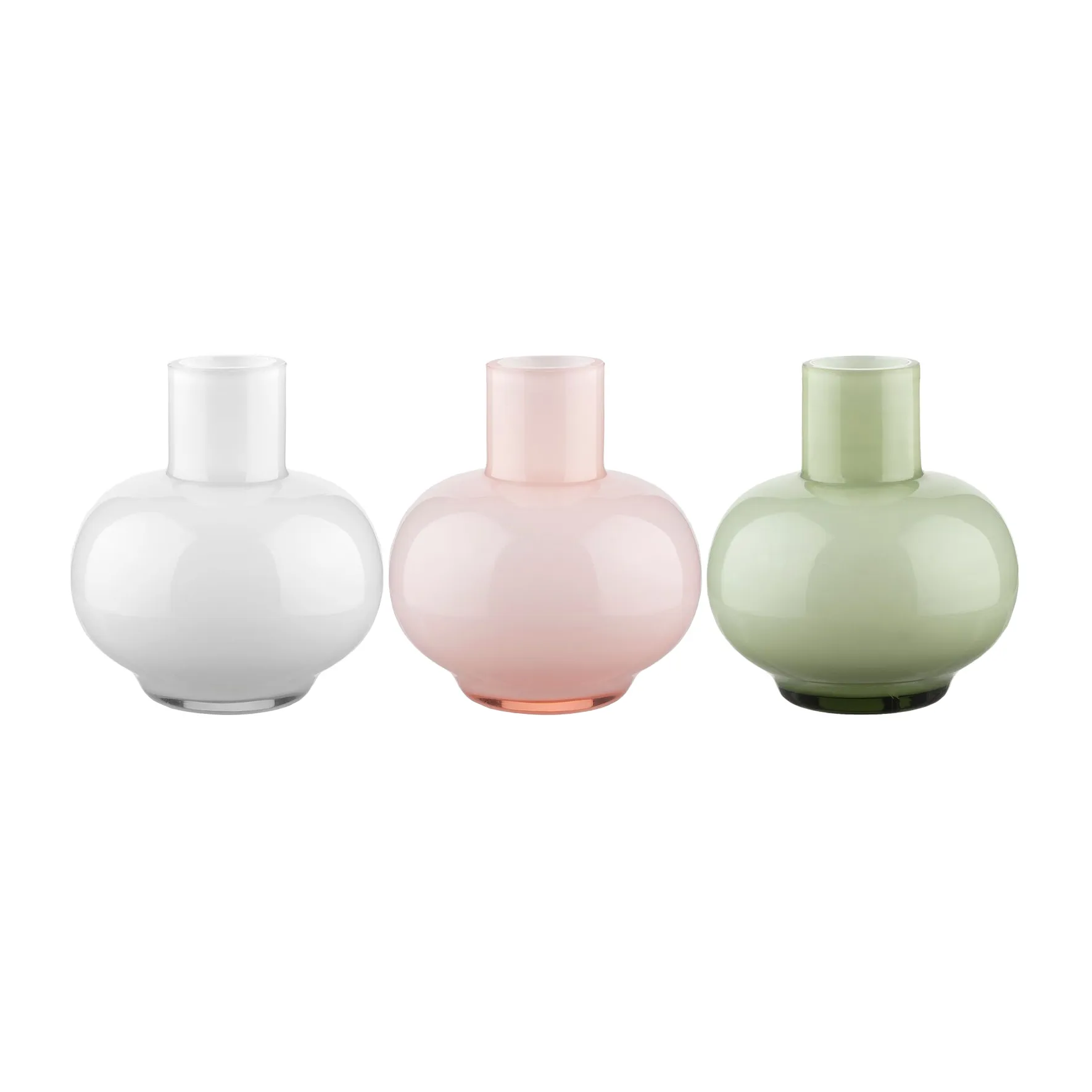 Mini vas 3 delar, Oliv-vit-rosa Marimekko