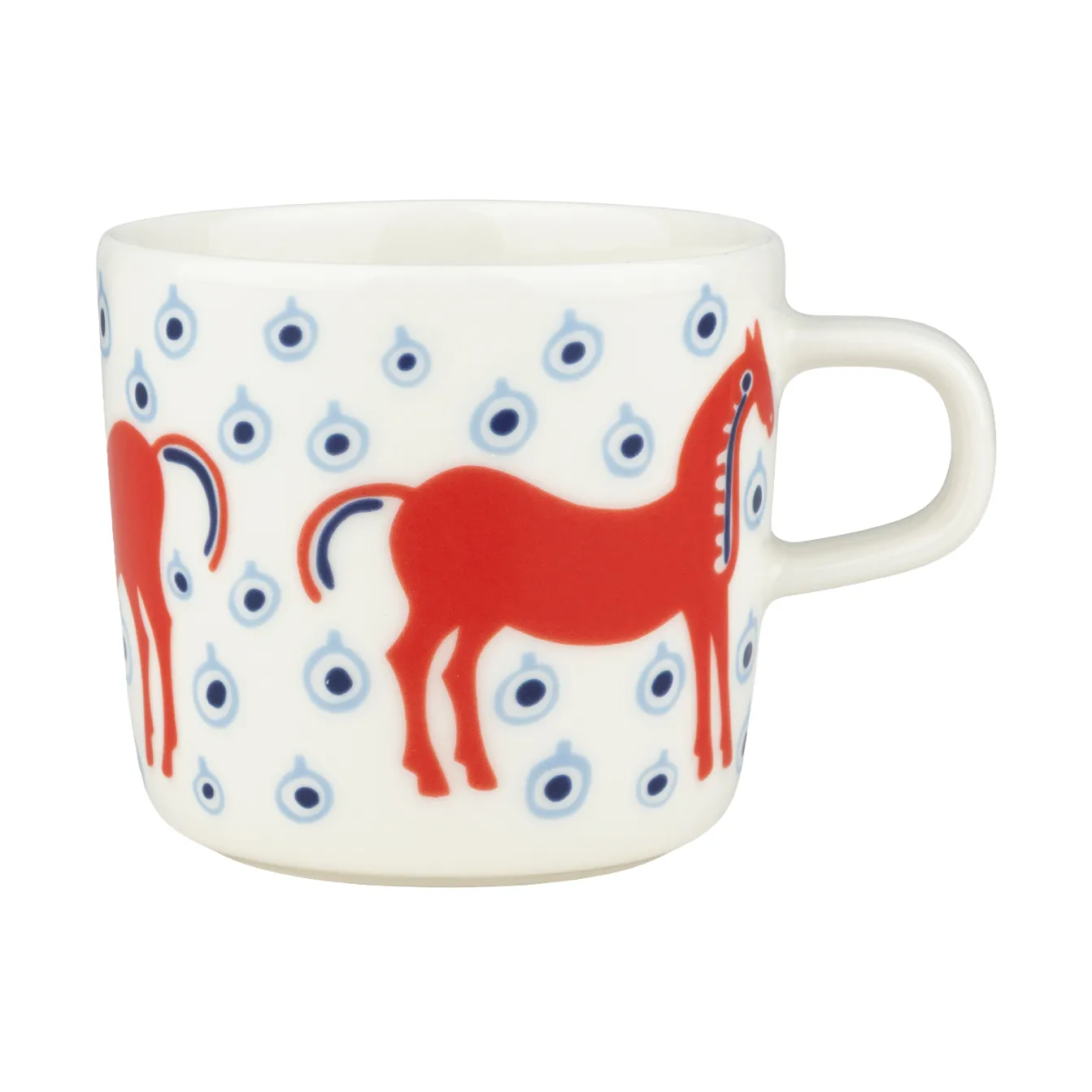 Musta Tamma kopp 20 cl, Off white-orange red-light blue Marimekko