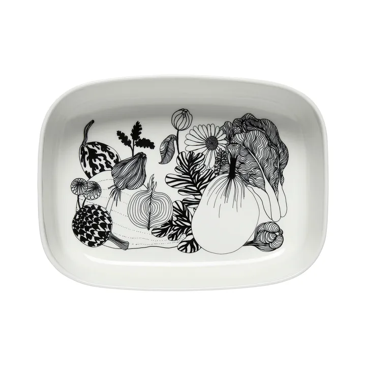 Oiva Siirtolapuutarha serveringsskål - Vit-svart - Marimekko