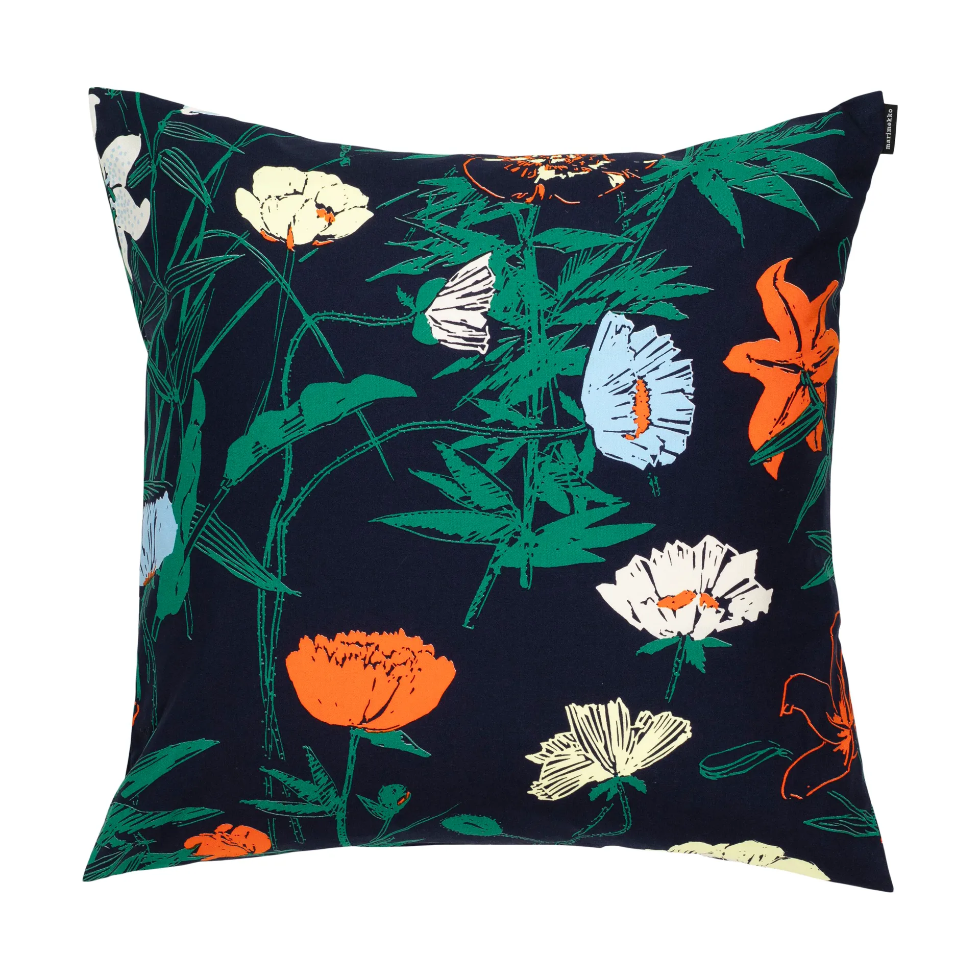 Perenna kuddfodral 50x50 cm, Dark blue-green-lemon-orange Marimekko