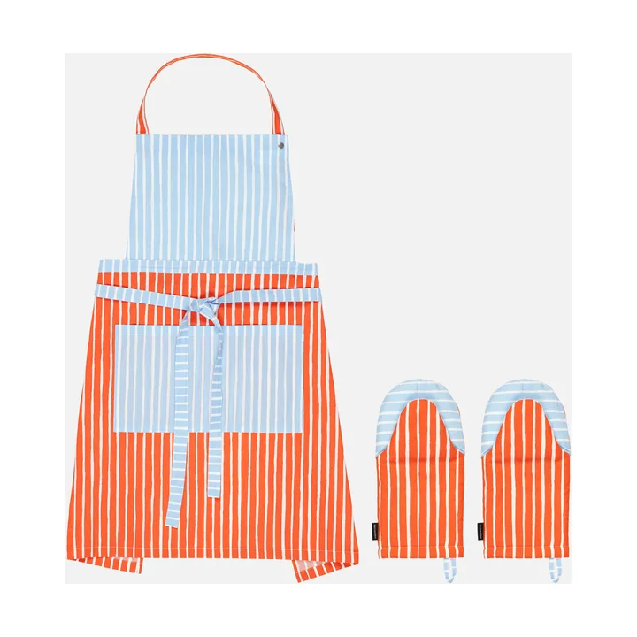 Piccolo textilset 3 delar - White-tomato red-light blue - Marimekko