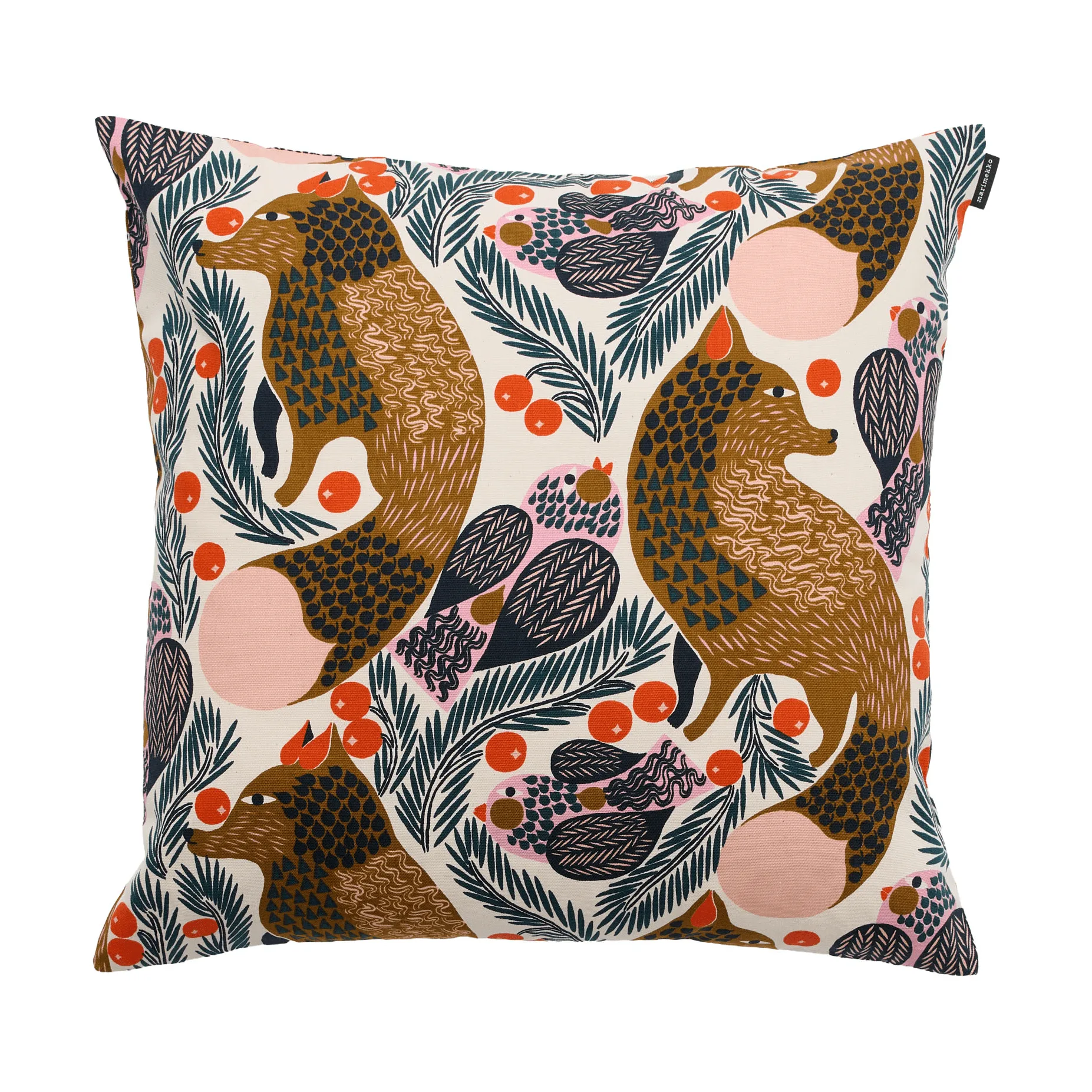 Pieni Ketunmarja kuddfodral 50x50 cm, White-multicolour Marimekko