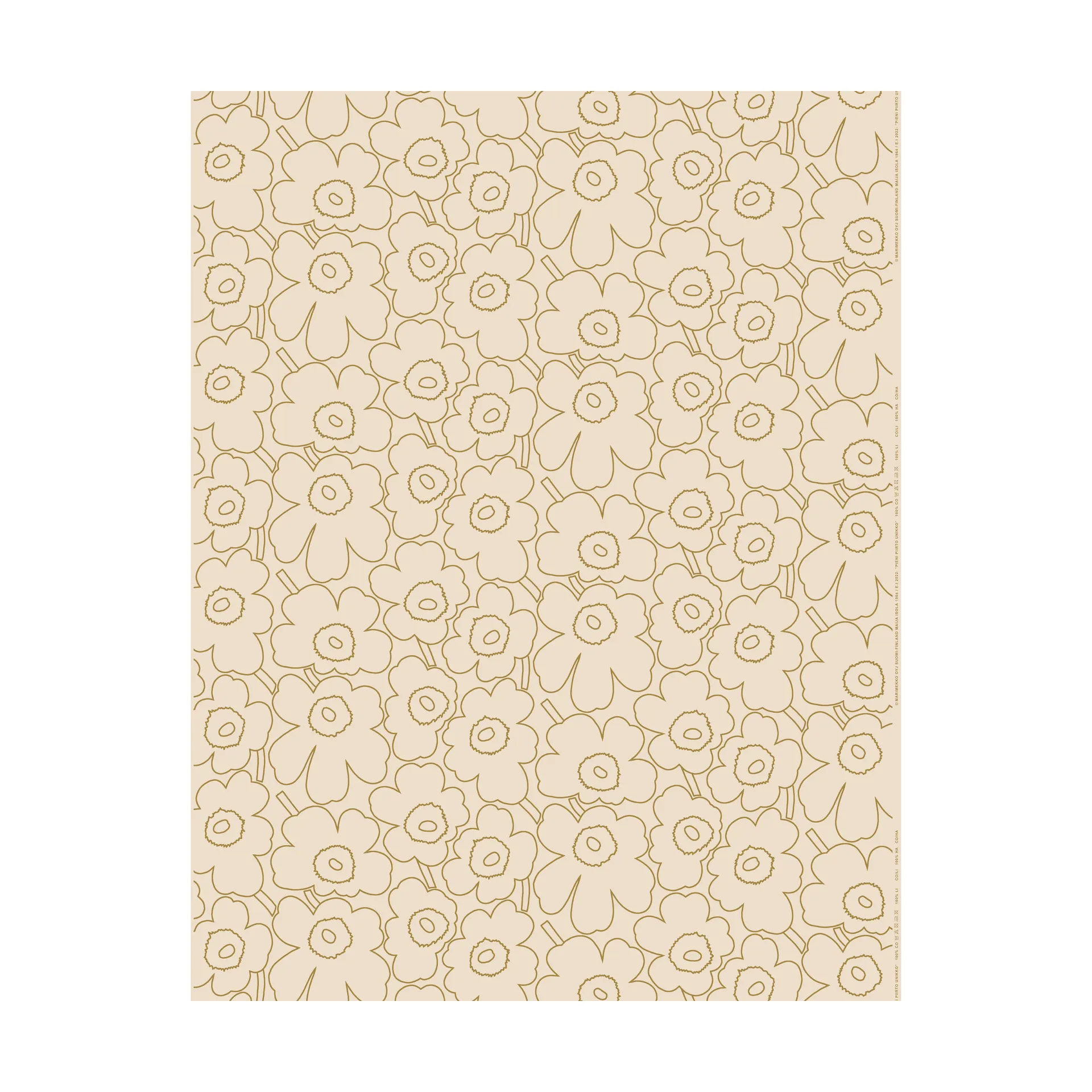 Pieni Piirto Unikko tyg bomull-linne, Linen-gold Marimekko