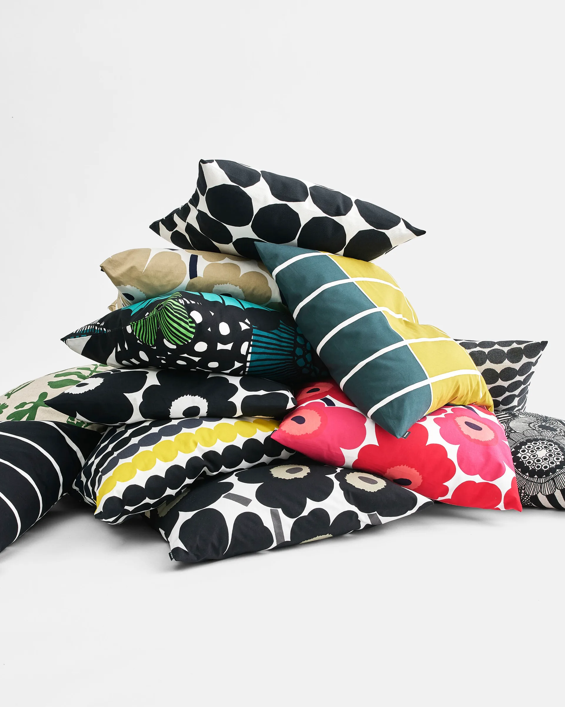 Pieni Siirtolapuutarha kuddfodral 50x50 cm, blå-grön (Finland 100 år) Marimekko