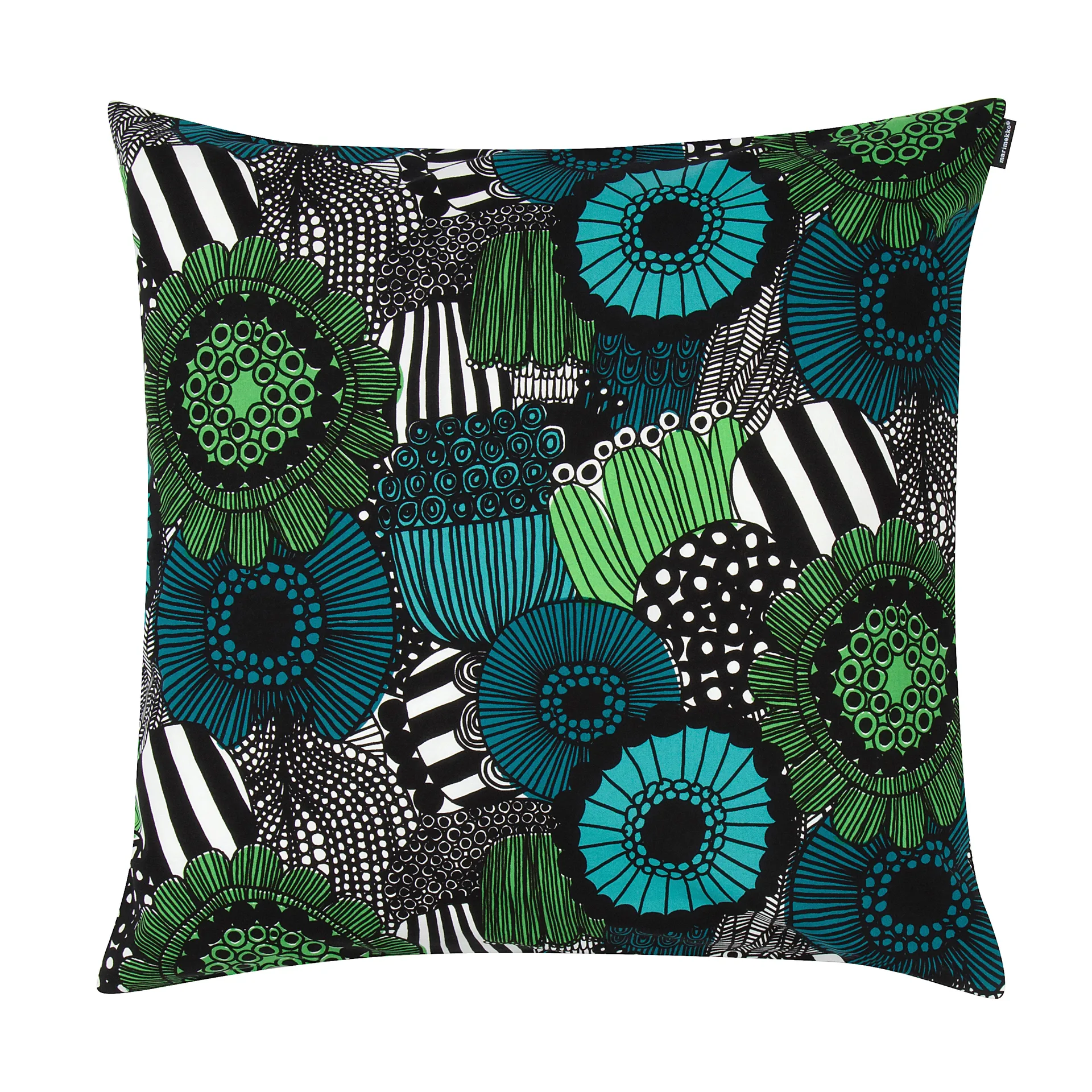 Pieni Siirtolapuutarha kuddfodral 50x50 cm, blå-grön (Finland 100 år) Marimekko