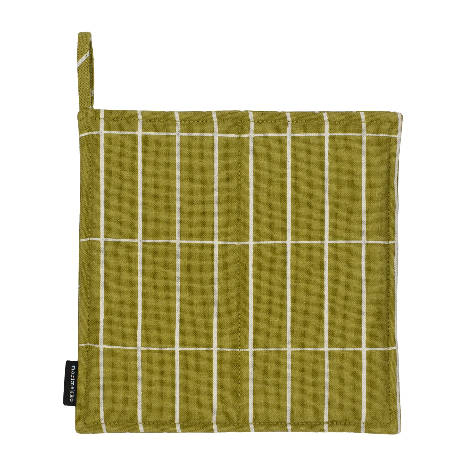 Pieni Tiiliskivi grytlapp, olive-linen Marimekko