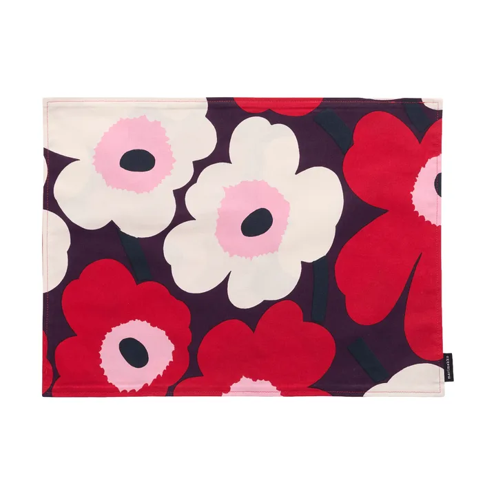 Pieni unikko bordstablett acryl - Plum-cranberry-off white-rose - Marimekko
