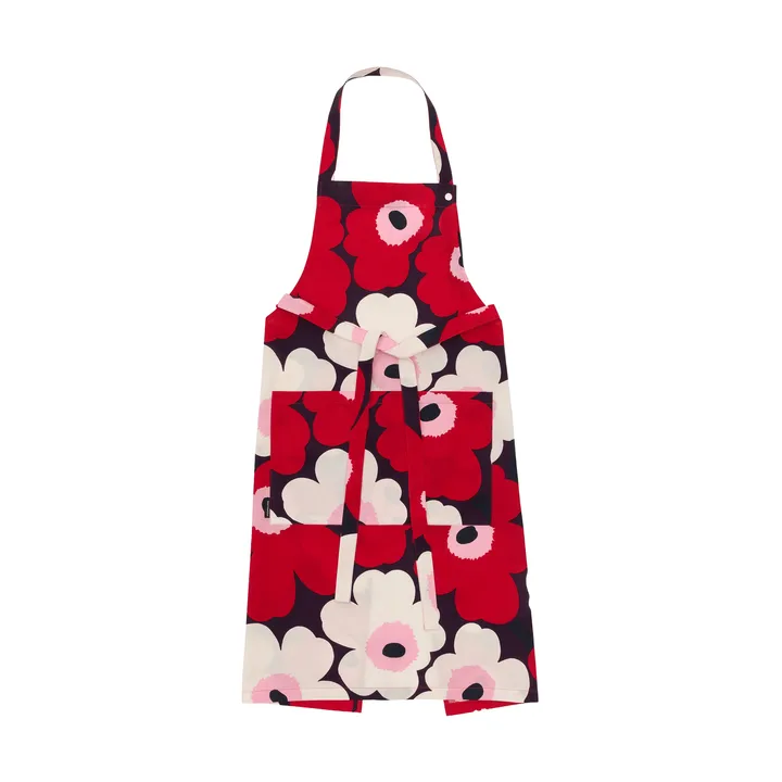 Pieni Unikko förkläde - Plum-cranberry-off white-rose - Marimekko