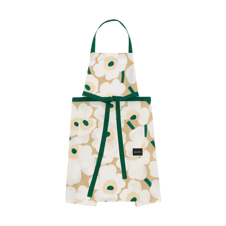 Pieni Unikko förkläde - Sand-white-hay-emerald - Marimekko
