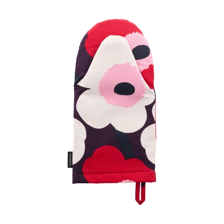 Pieni Unikko grytvante - Plum-cranberry-off white-rose - Marimekko