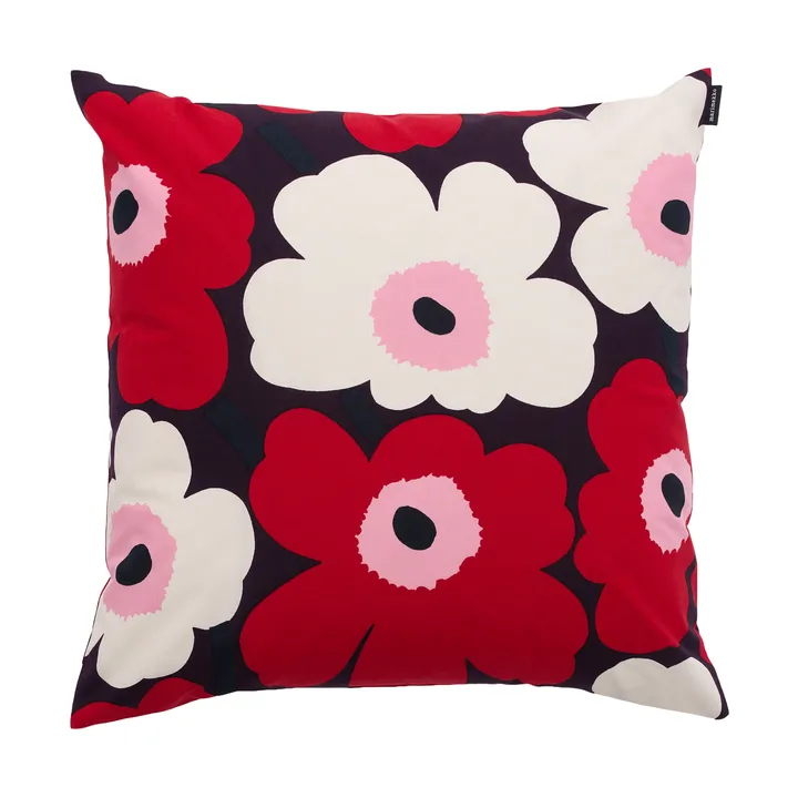 Pieni unikko kuddfodral 50x50 cm - Plum-cranberry-off white-rose - Marimekko