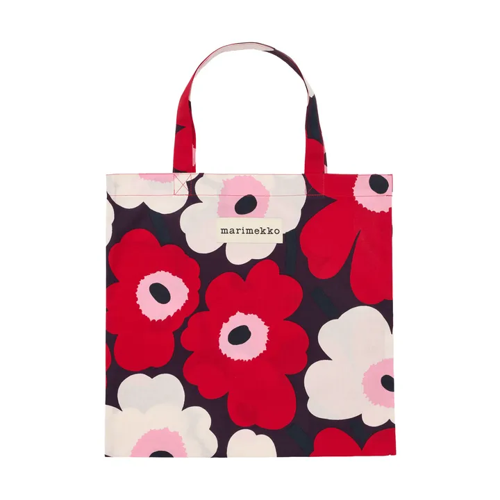 Pieni Unikko väska 44x43 cm - Plum-cranberry-off white-rose - Marimekko