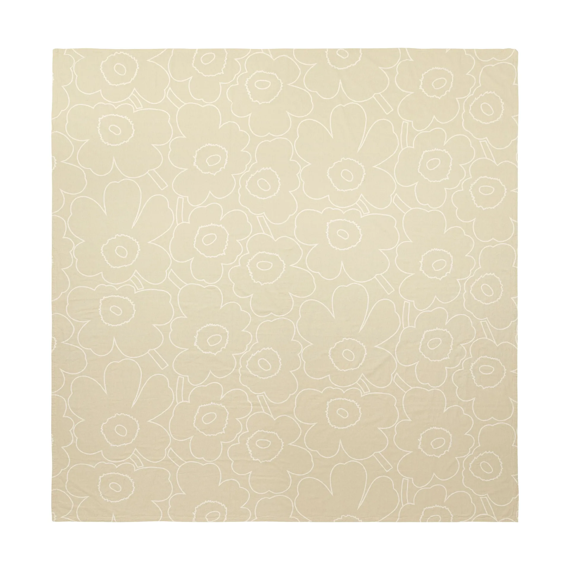 Piirto Unikko överkast 260x260 cm, Ecru Marimekko