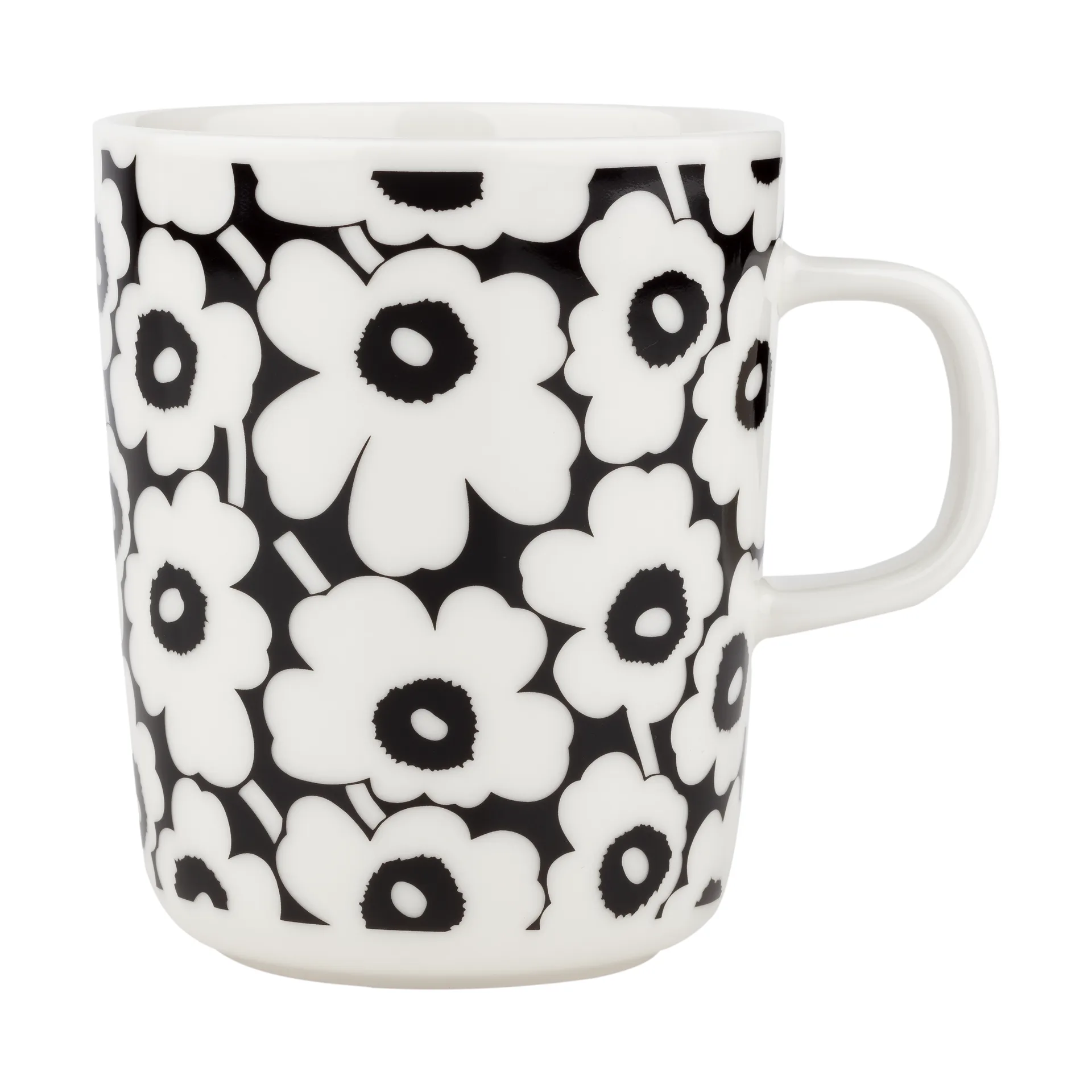 Pikkuinen Unikko mugg 25 cl, Black-white Marimekko