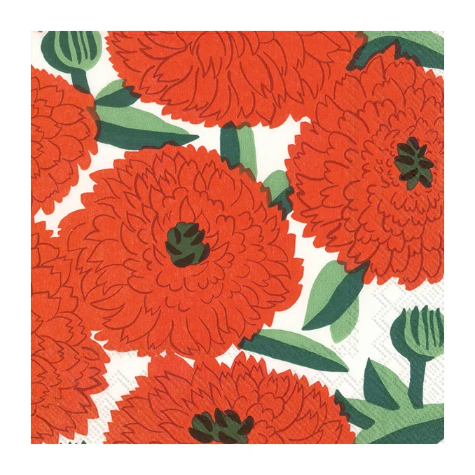 Primavera servett 33x33 cm 20-pack, Röd Marimekko