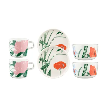 Puutarhakutsut skål 2,5 dl - White-green-orange - Marimekko