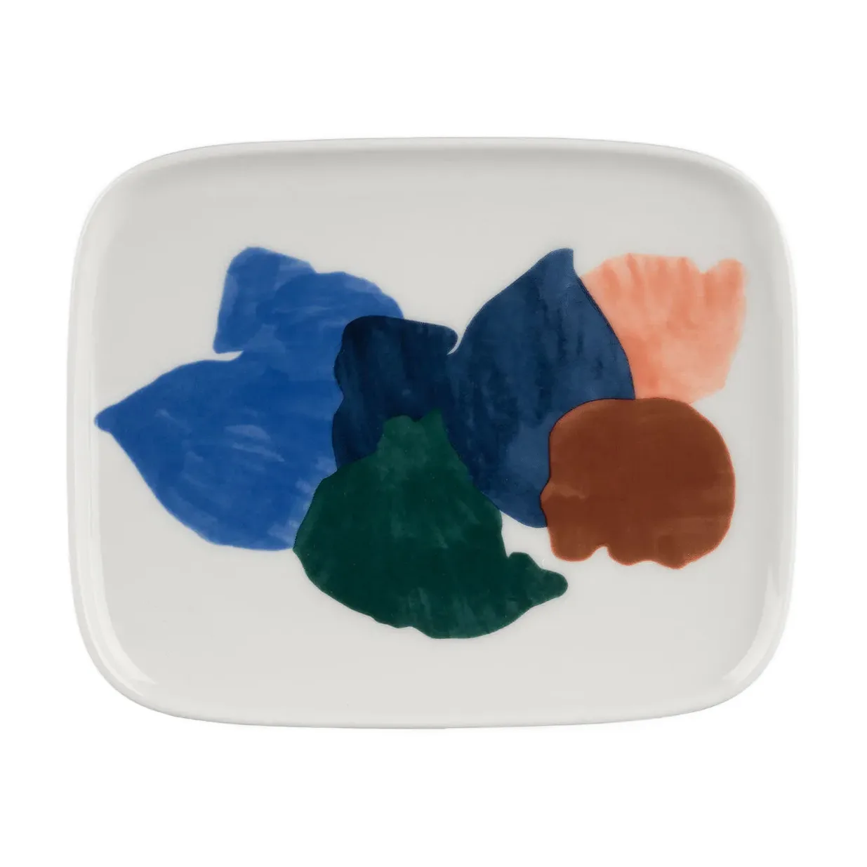 Pyykkipäivä tallrik 12x15 cm, Vit-blå-grön Marimekko