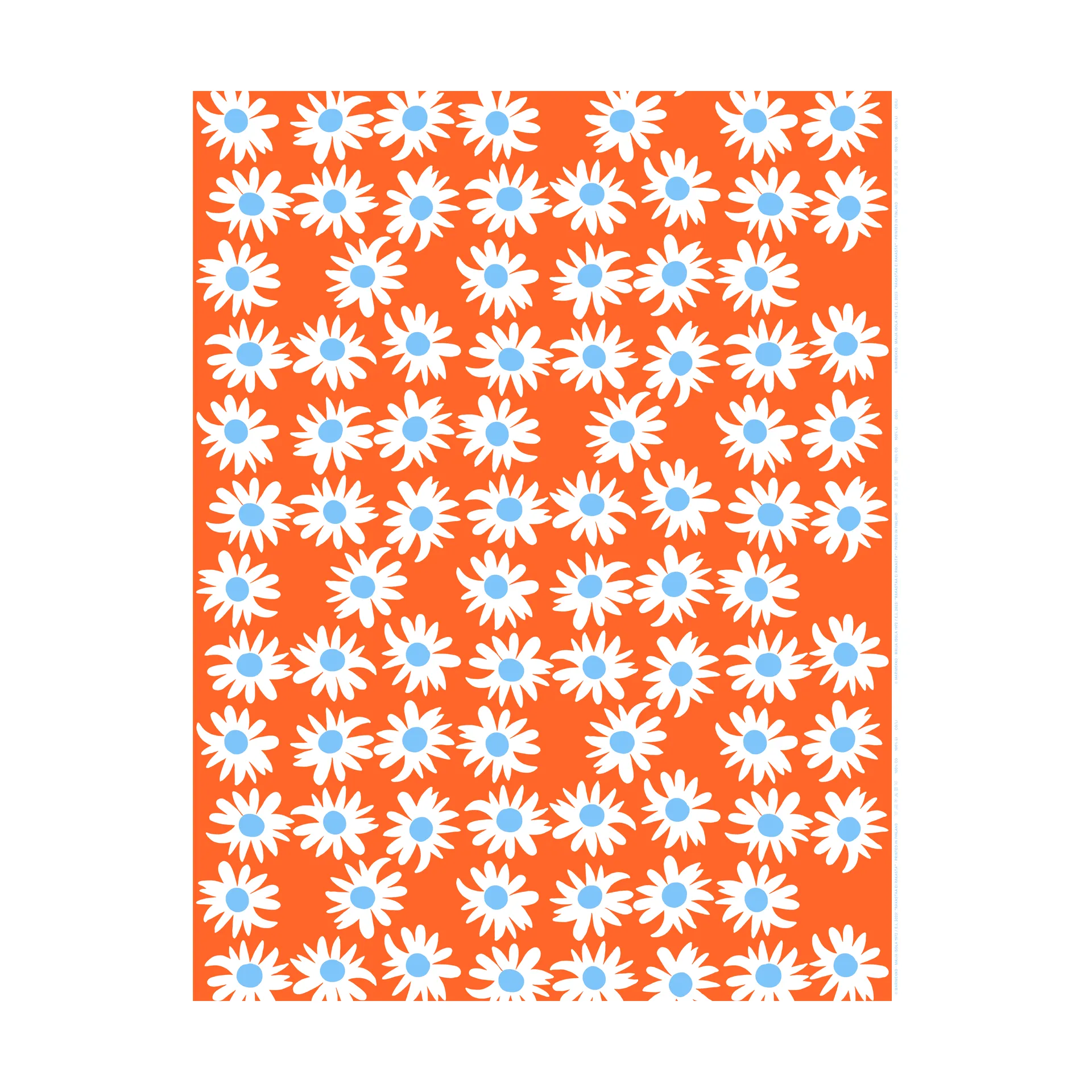 Rakastaa ei rakasta bomullstyg, Orange-Off-white-light blue Marimekko