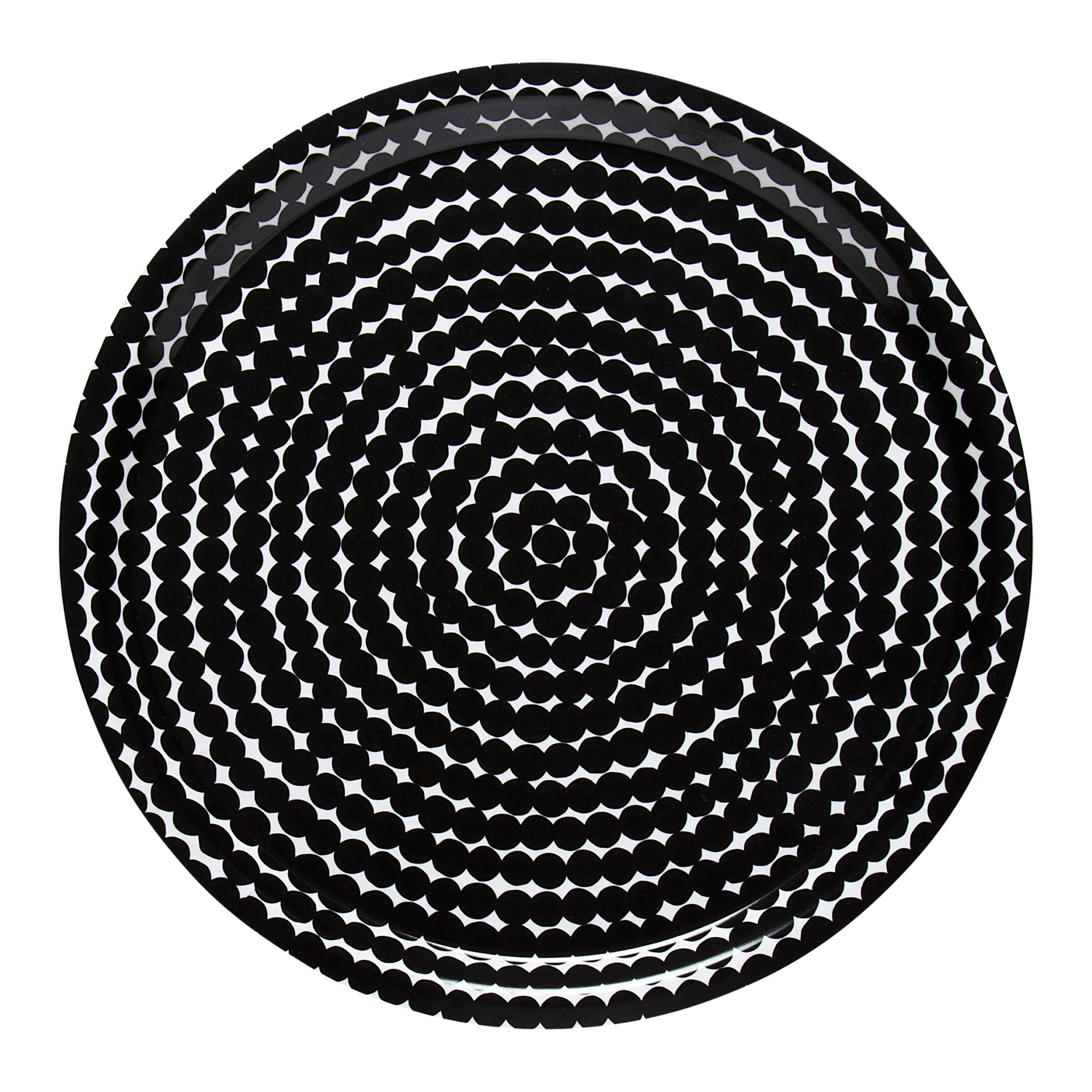 Räsymatto bricka Ø31 cm, Svart-vit Marimekko