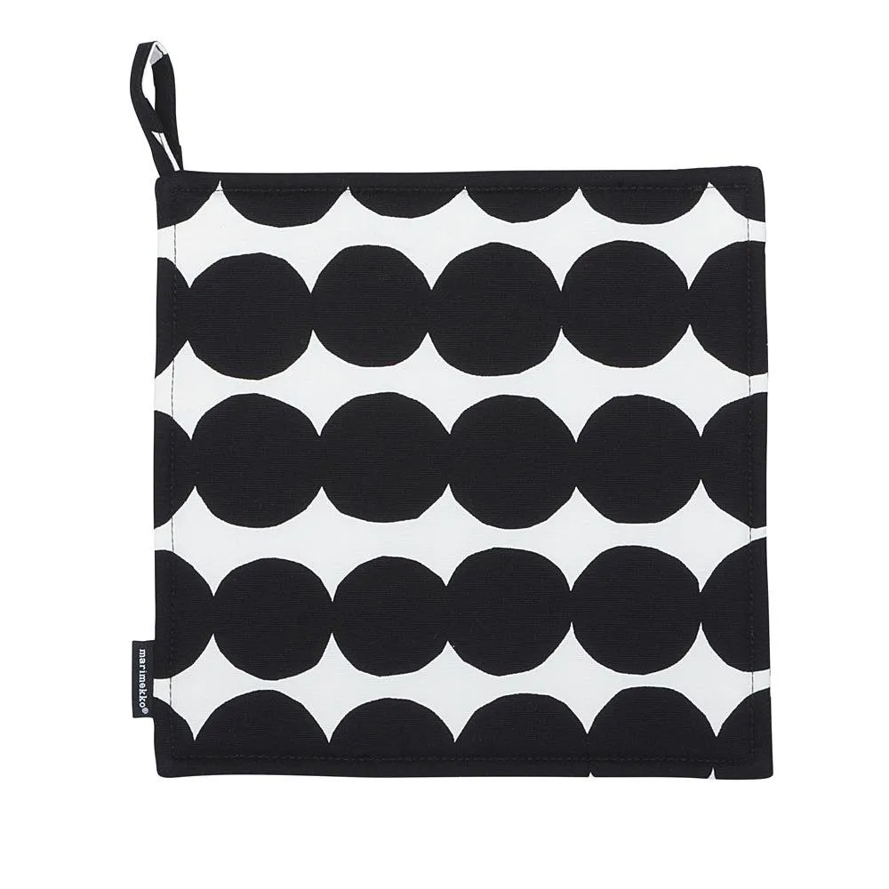 Räsymatto grytlapp, svart-vit Marimekko