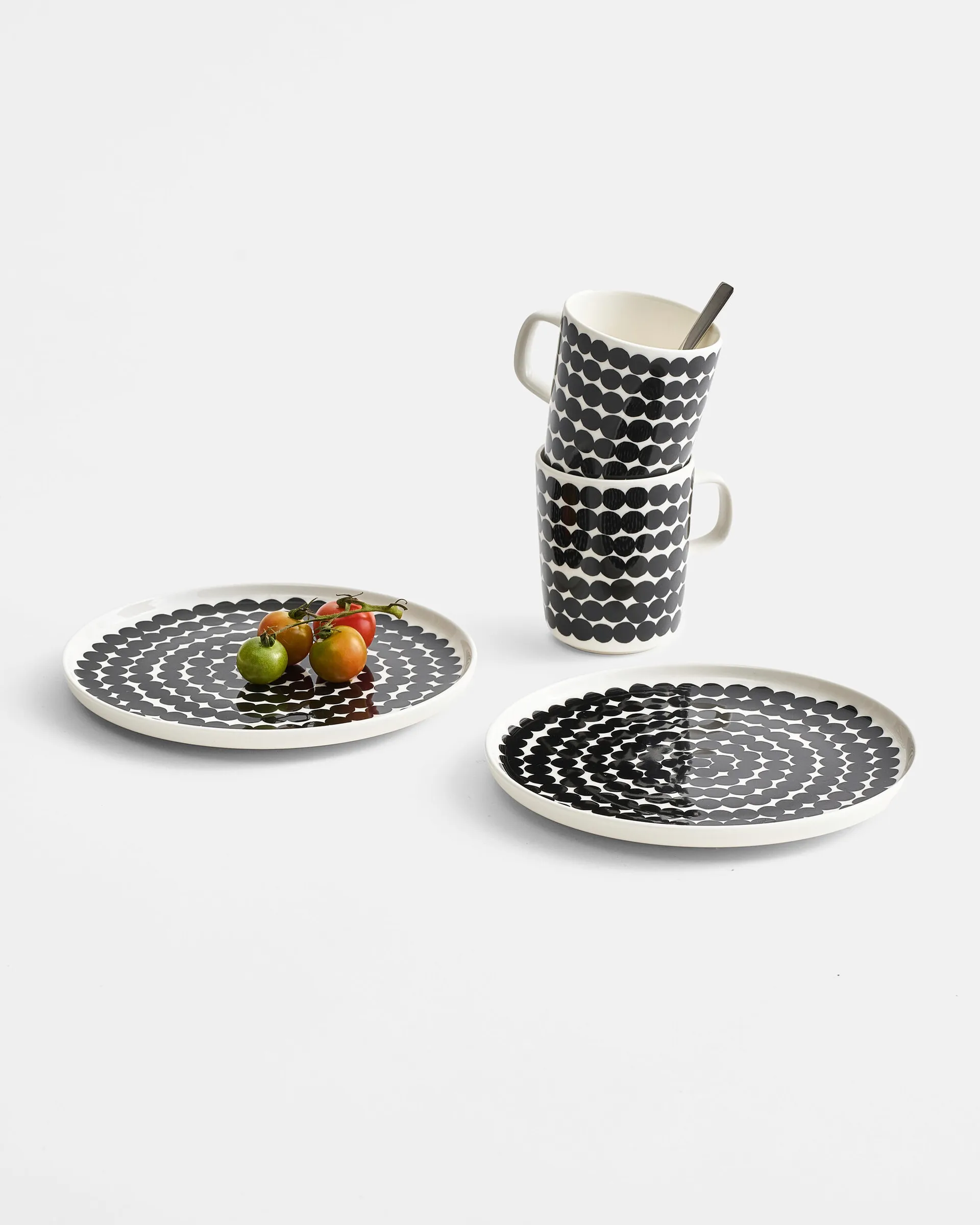 Räsymatto tallrik Ø 20 cm, svart-vit Marimekko