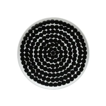 Räsymatto tallrik Ø 20 cm - svart-vit - Marimekko