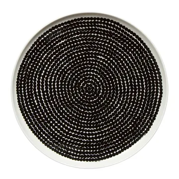 Räsymatto tallrik Ø 25 cm - svart-vit (små prickar) - Marimekko
