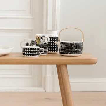 Räsymatto tekopp 25 cl - svart-vit - Marimekko