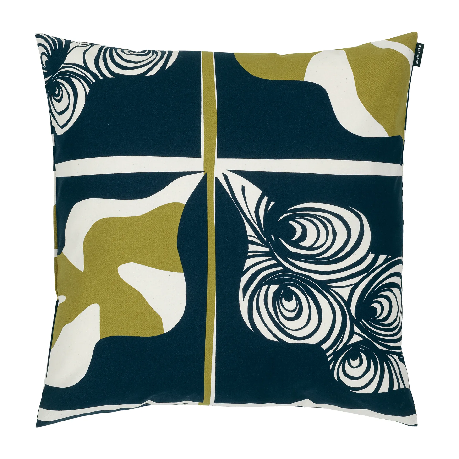 Rukinlapa kuddfodral 50x50 cm, mörkblå-grön-vit Marimekko