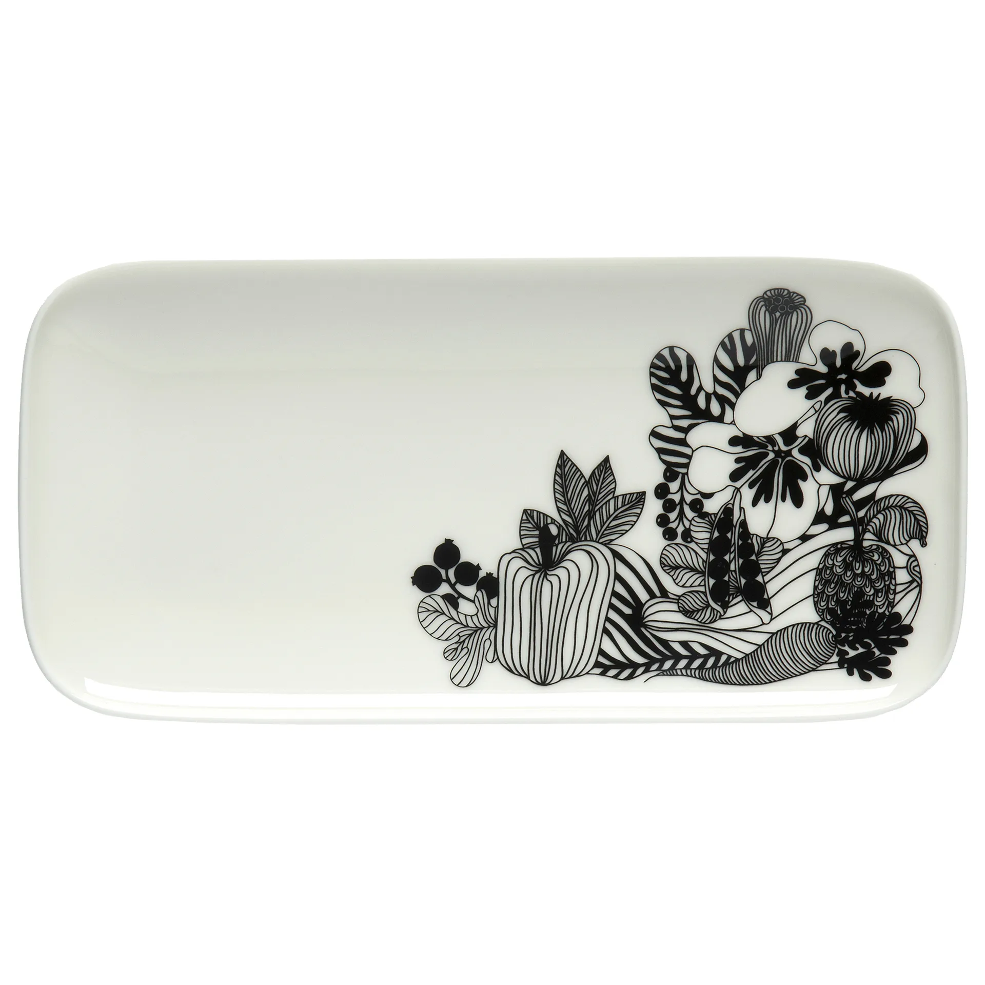 Siirtolapuutarha fat 24,5x12 cm, svart-vit Marimekko