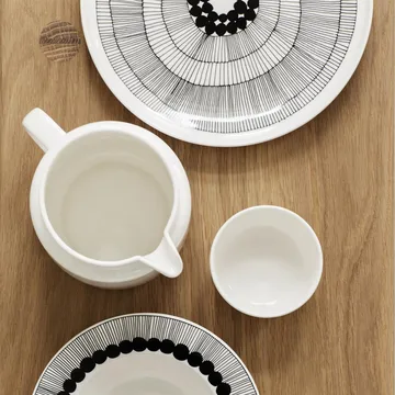 Siirtolapuutarha tallrik Ø 25 cm, 6-pack svart-vit - Marimekko