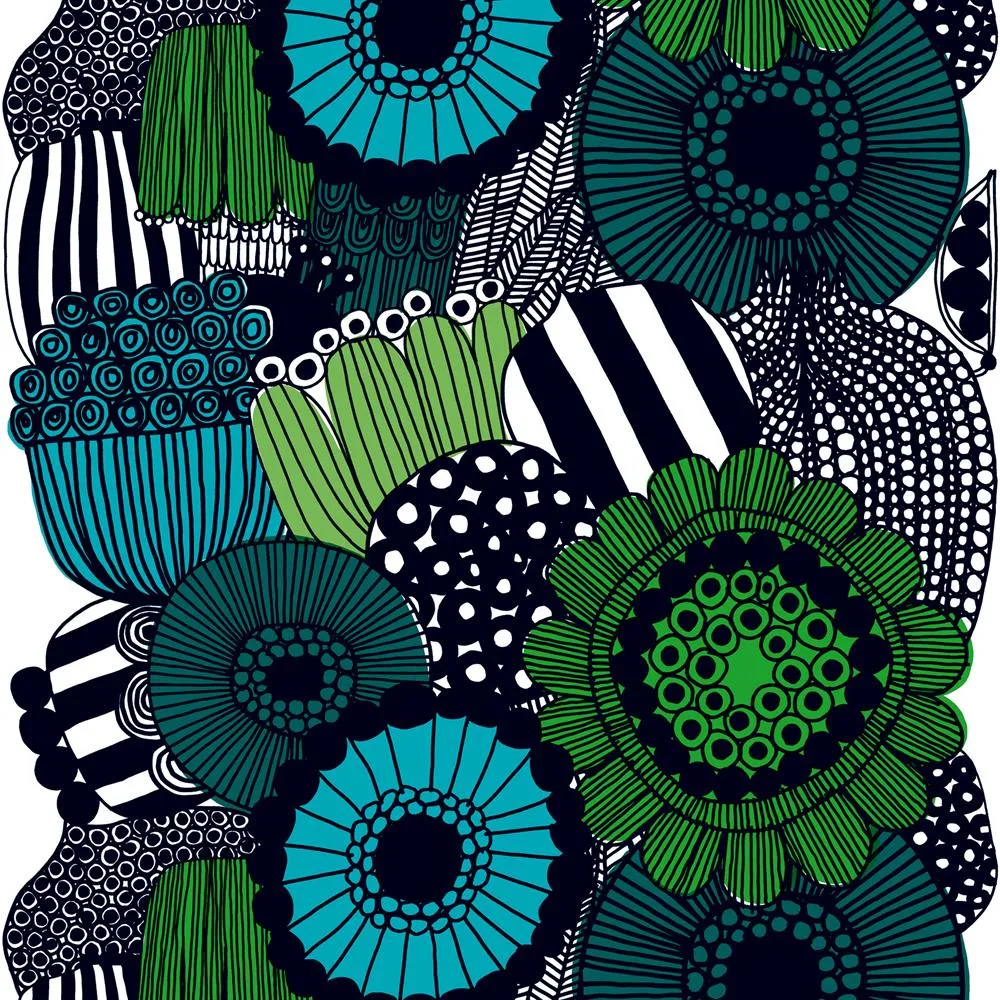 Siirtolapuutarha vaxduk, blå-grön Marimekko