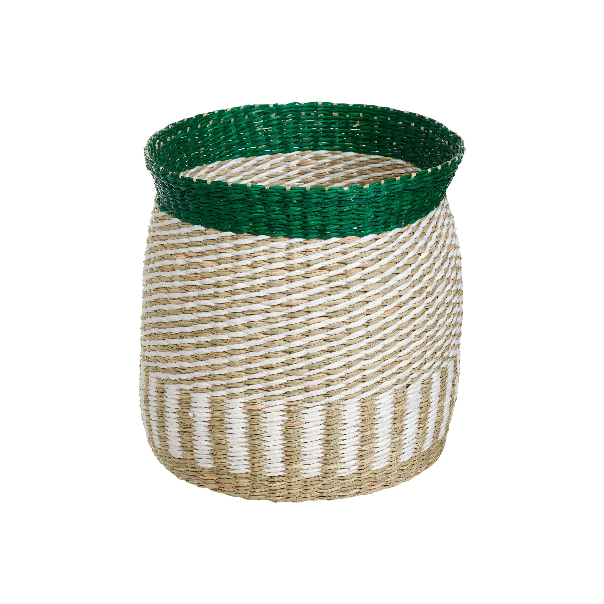 Silkkikuikka förvaringskorg 27 cm, Vit-beige-grön Marimekko