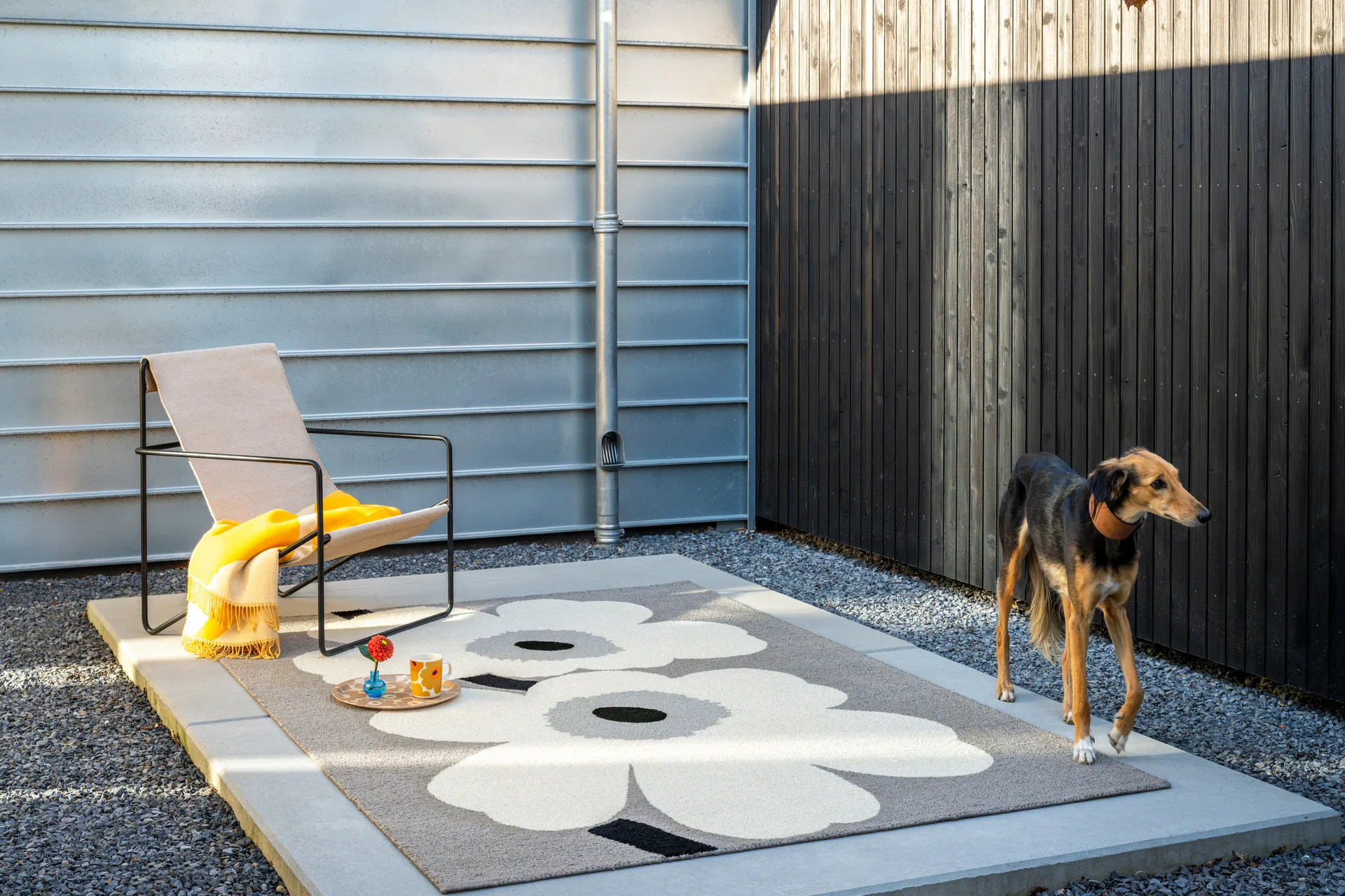 Unikko anniversary matta outdoor, Grey, 140x200 cm Marimekko
