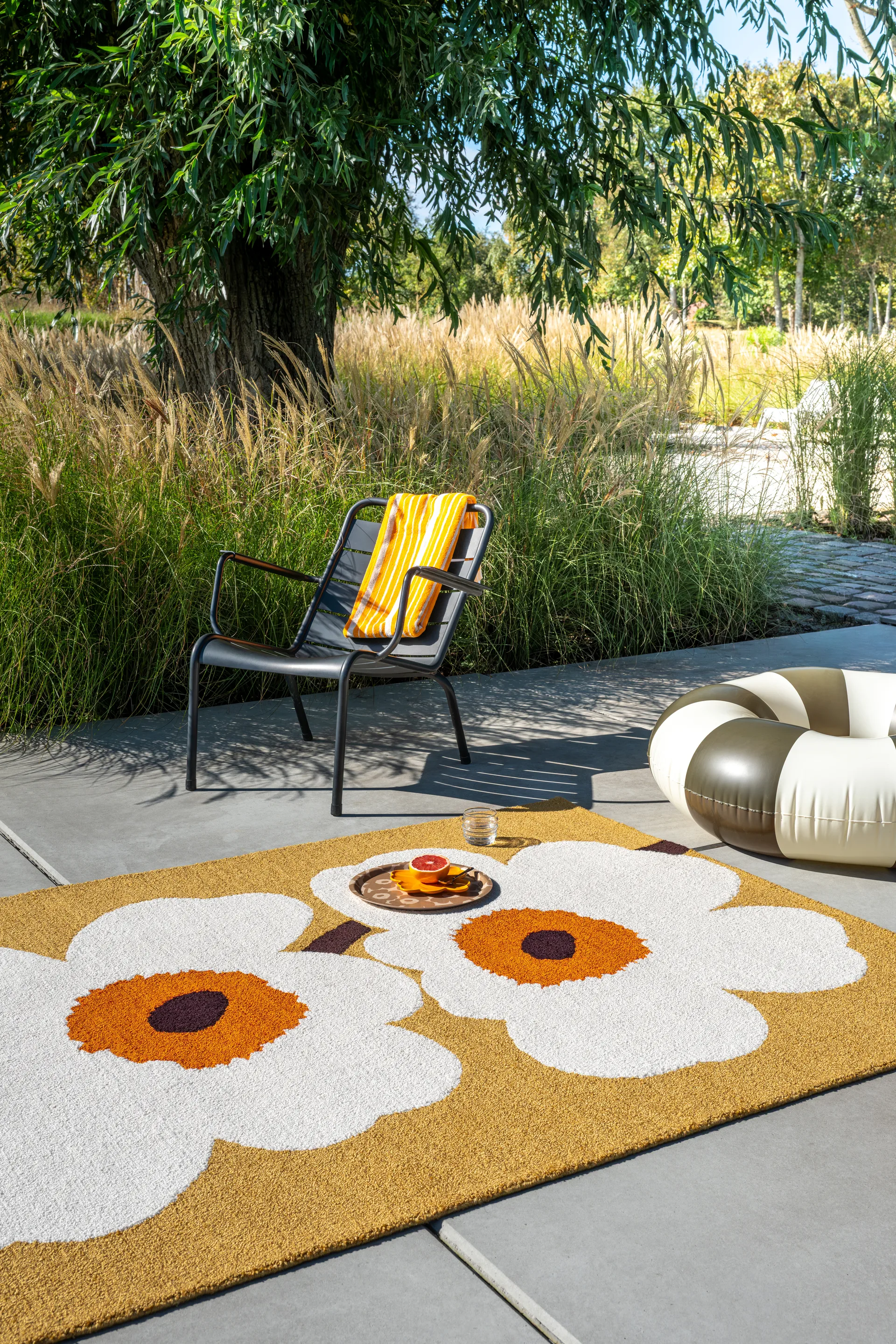 Unikko anniversary matta outdoor, Honey, 160x230 cm Marimekko