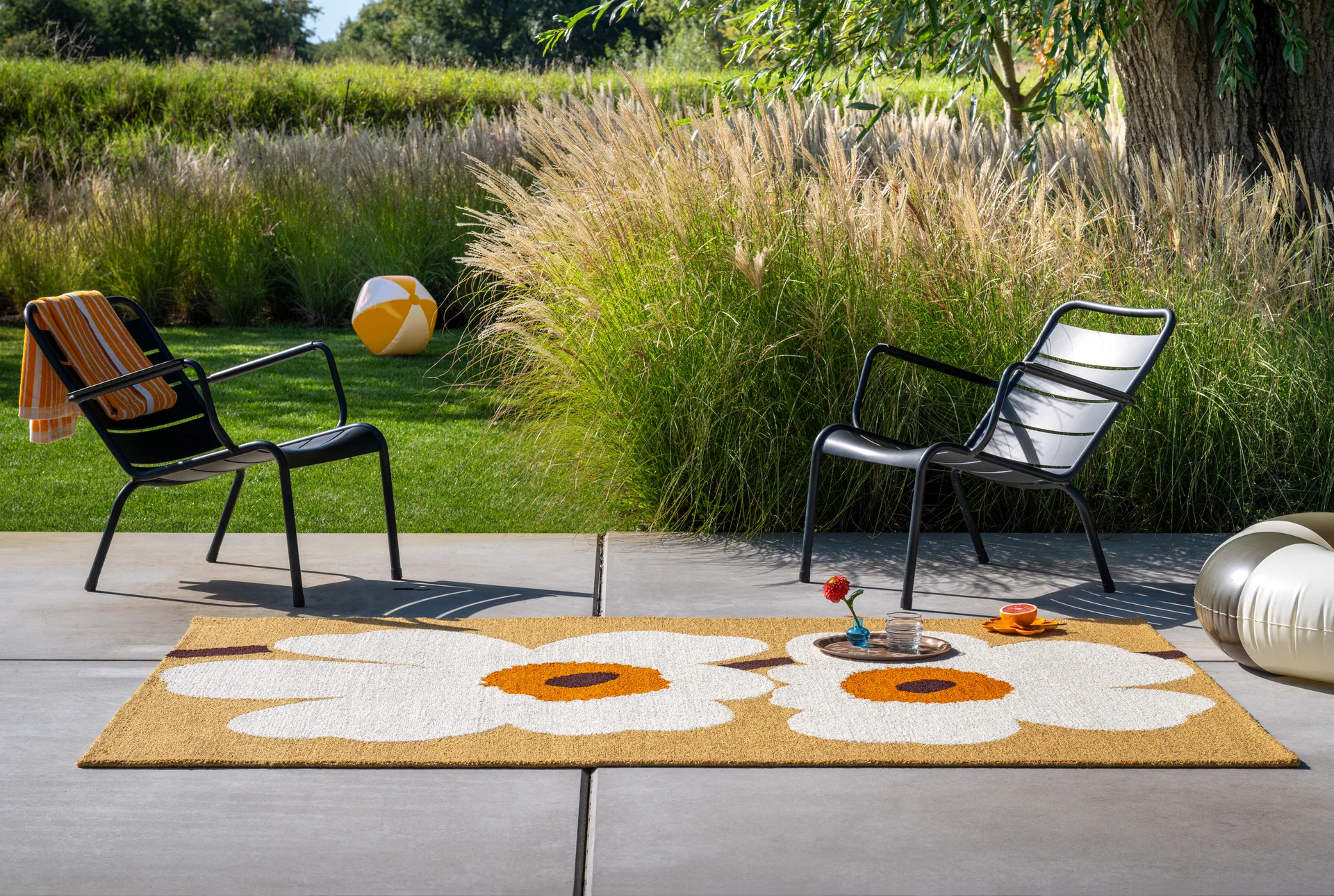 Unikko anniversary matta outdoor, Honey, 200x280 cm Marimekko