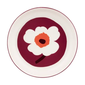 Unikko djup tallrik Ø20,5 cm - White-burgundy-red - Marimekko
