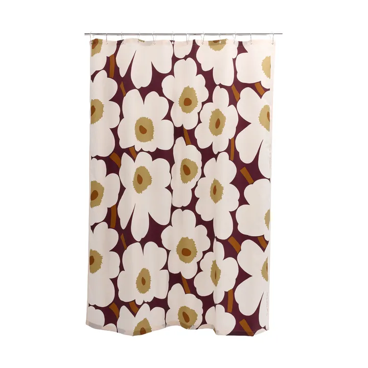 Unikko duschdraperi - Plum-pink-elmwood-toffee - Marimekko
