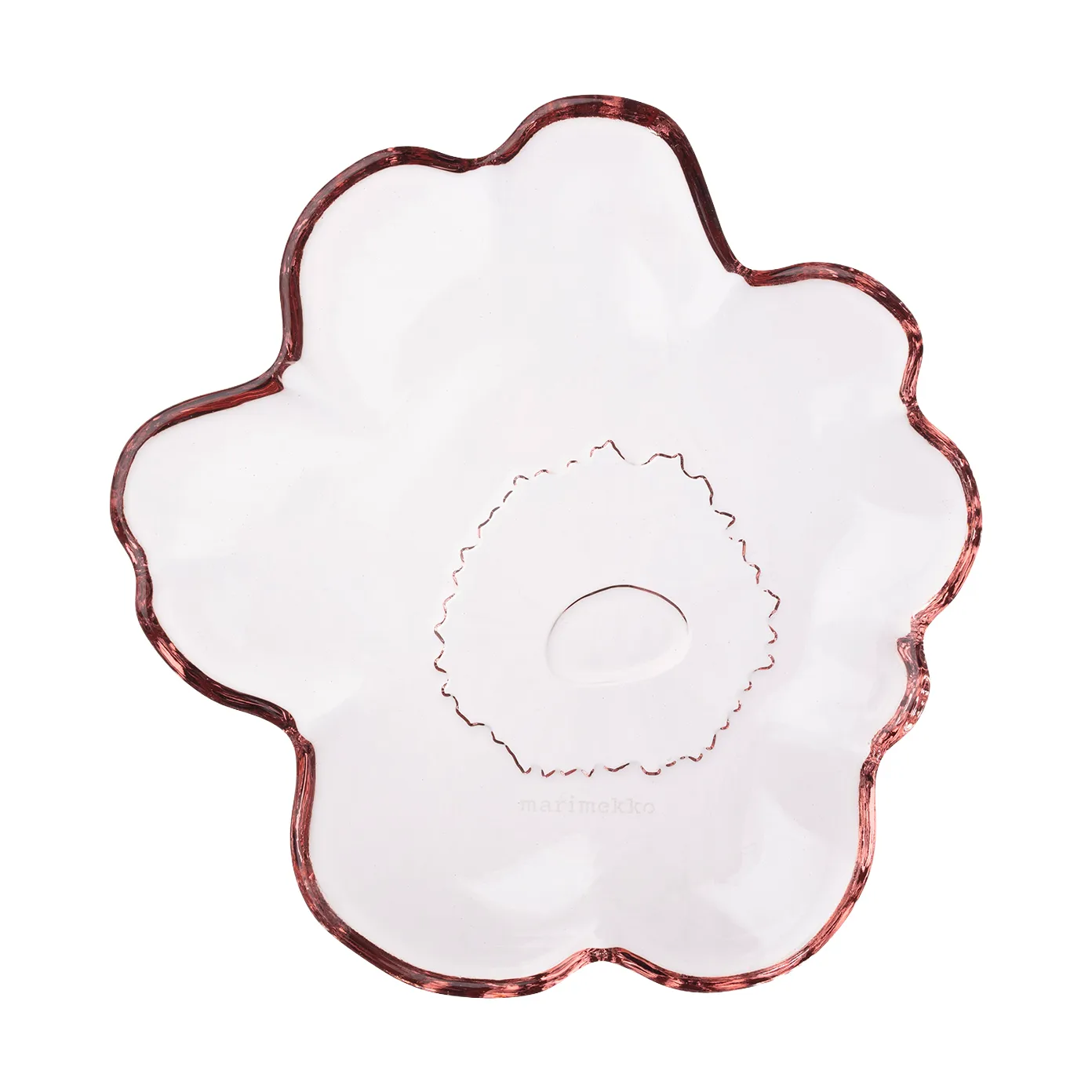 Unikko glastallrik Ø13 cm, Pink Marimekko