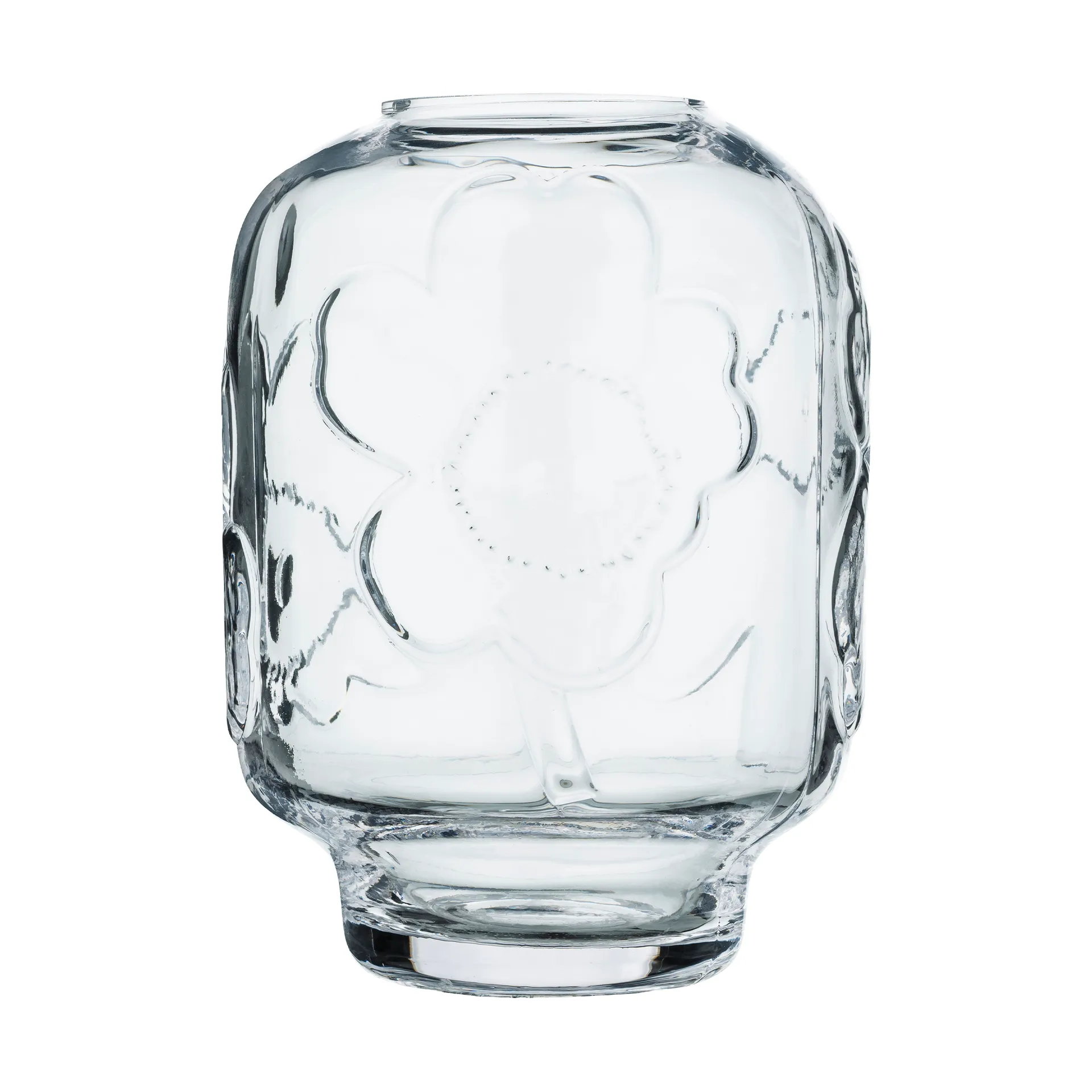 Unikko glasvas, Clear, 18 cm Marimekko